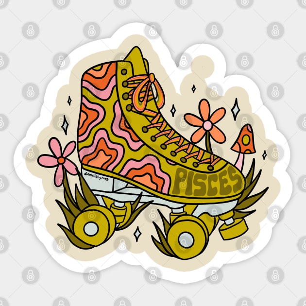 Pisces Roller Skate Sticker by Doodle by Meg